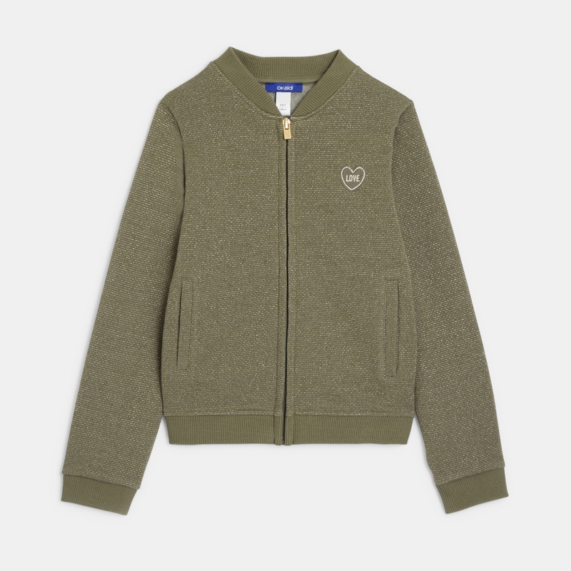 Teddy zippé irisé vert fille