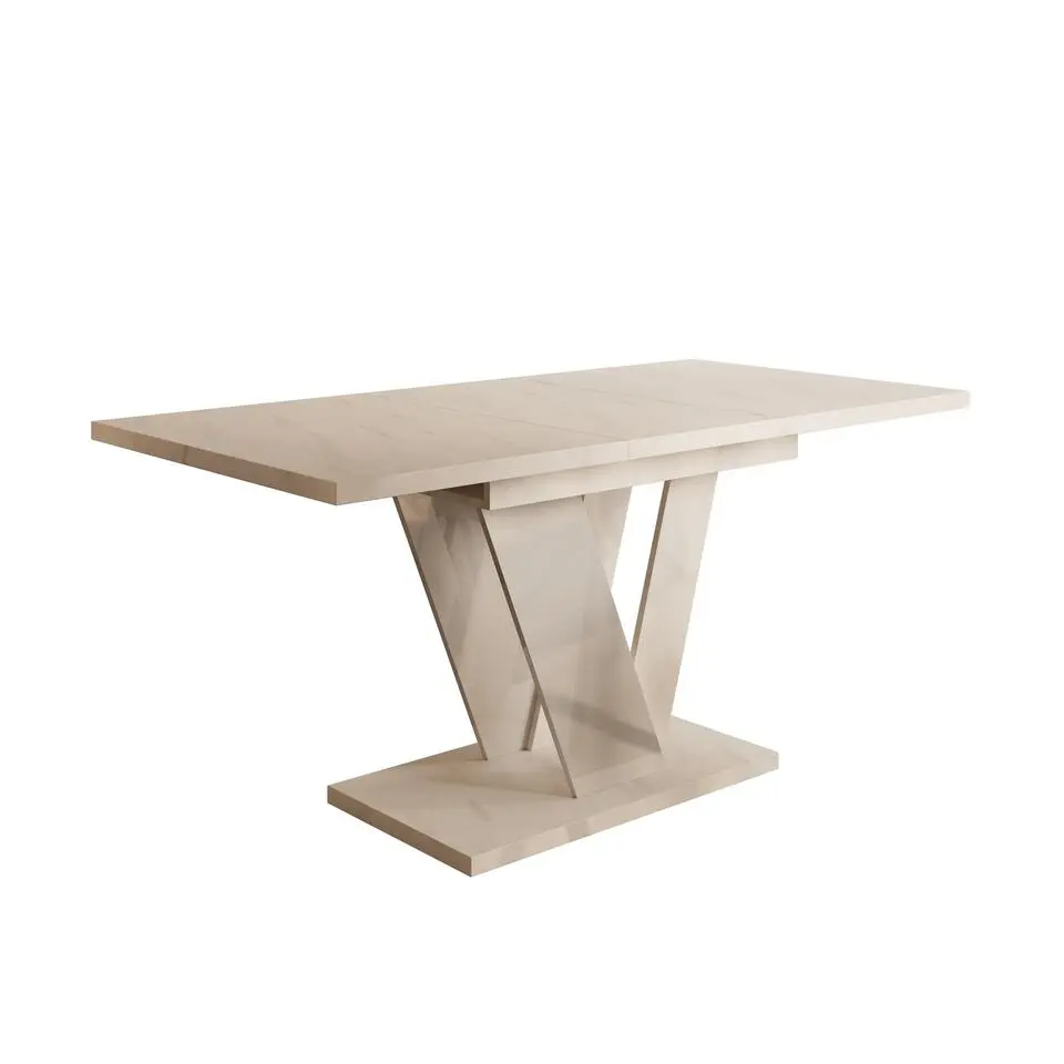 Meubella - Eetkamertafel Dayman - Wit marmer - 160 cm - Uitschuifbaar