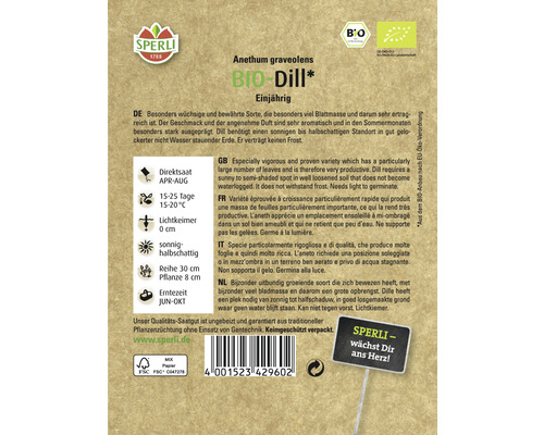 Dille Sperli Biologische Kruidenzaden
