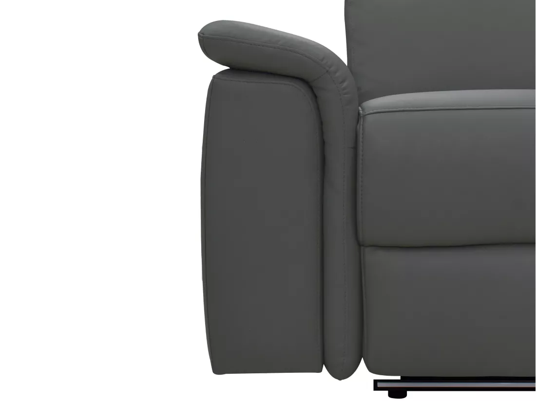 Pareli | Canapé 2 places avec fonction électrique en PU/cuir gris