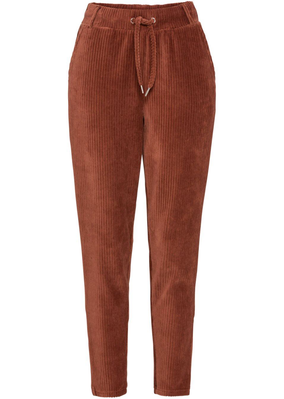 Pantalon en velours côtelé avec taille élastiquée