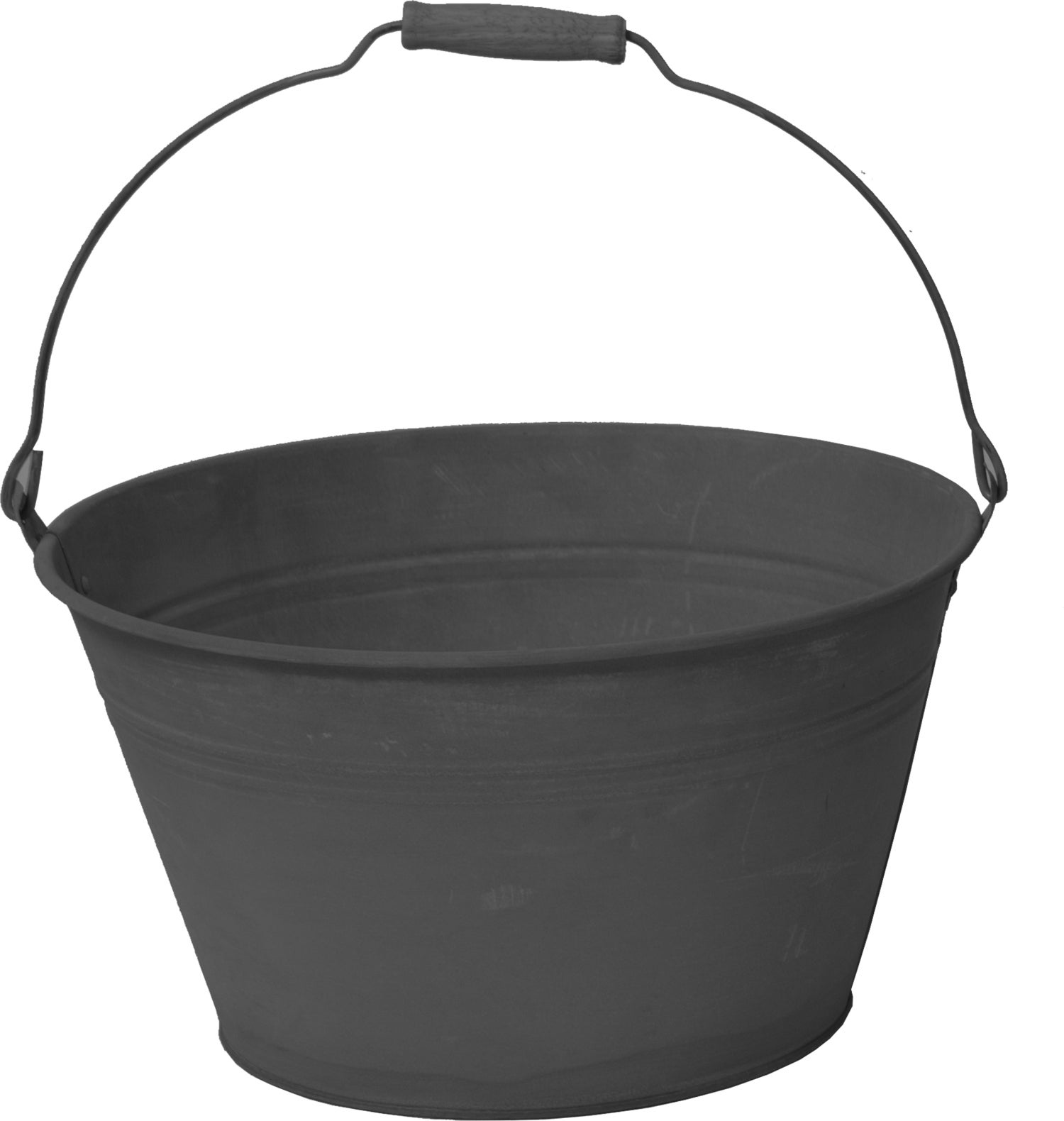 Mega Collections emmer zink met handvat zwart D 23 H 12 cm