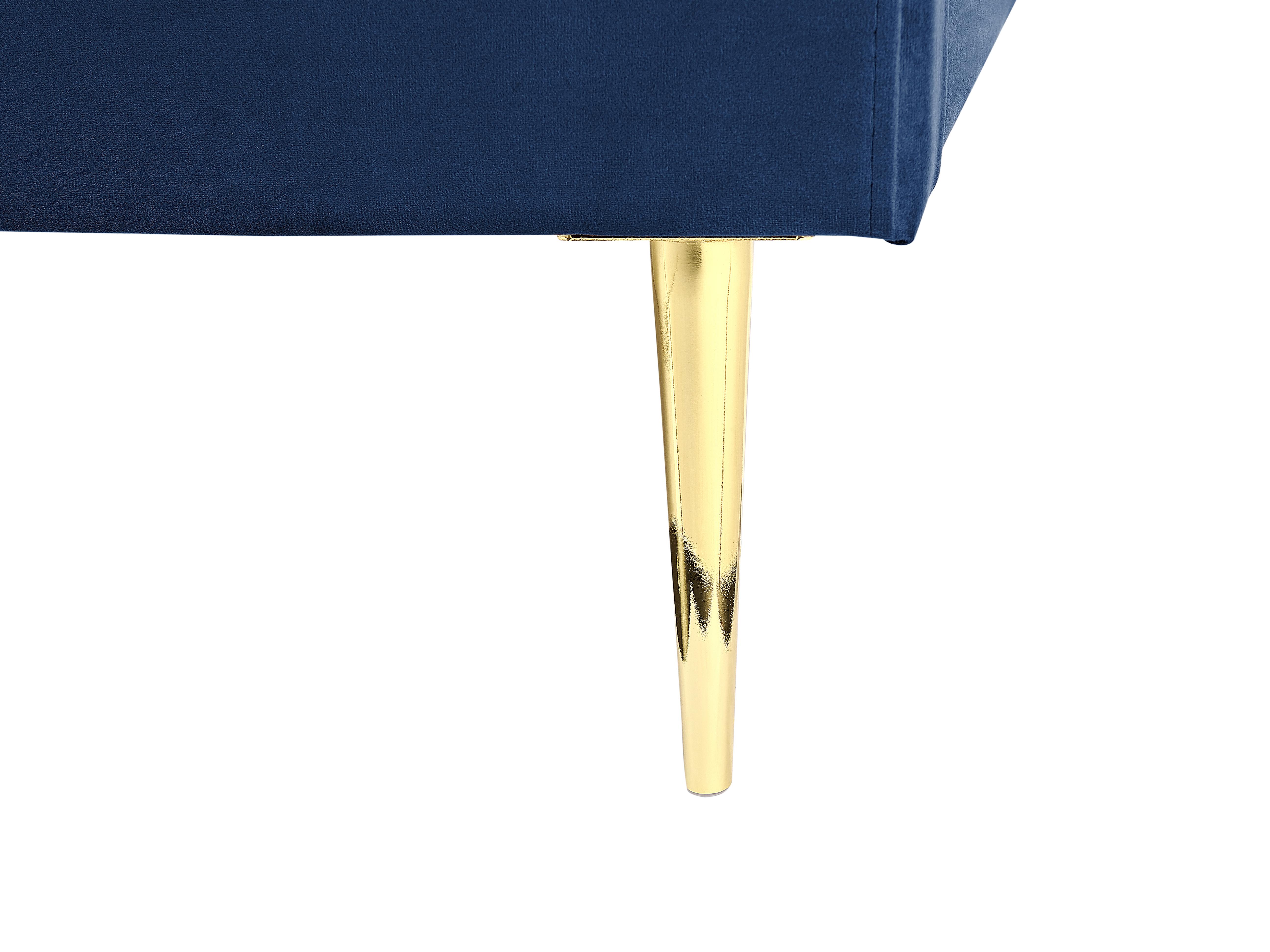 Bed Fluweel FLAYAT 180 x 200 cm Marineblauw