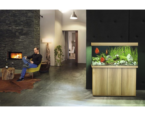 JUWEL Rio 350 SBX aquariumcombinatie met ledverlichting, verwarming, filter en lichthouten kast