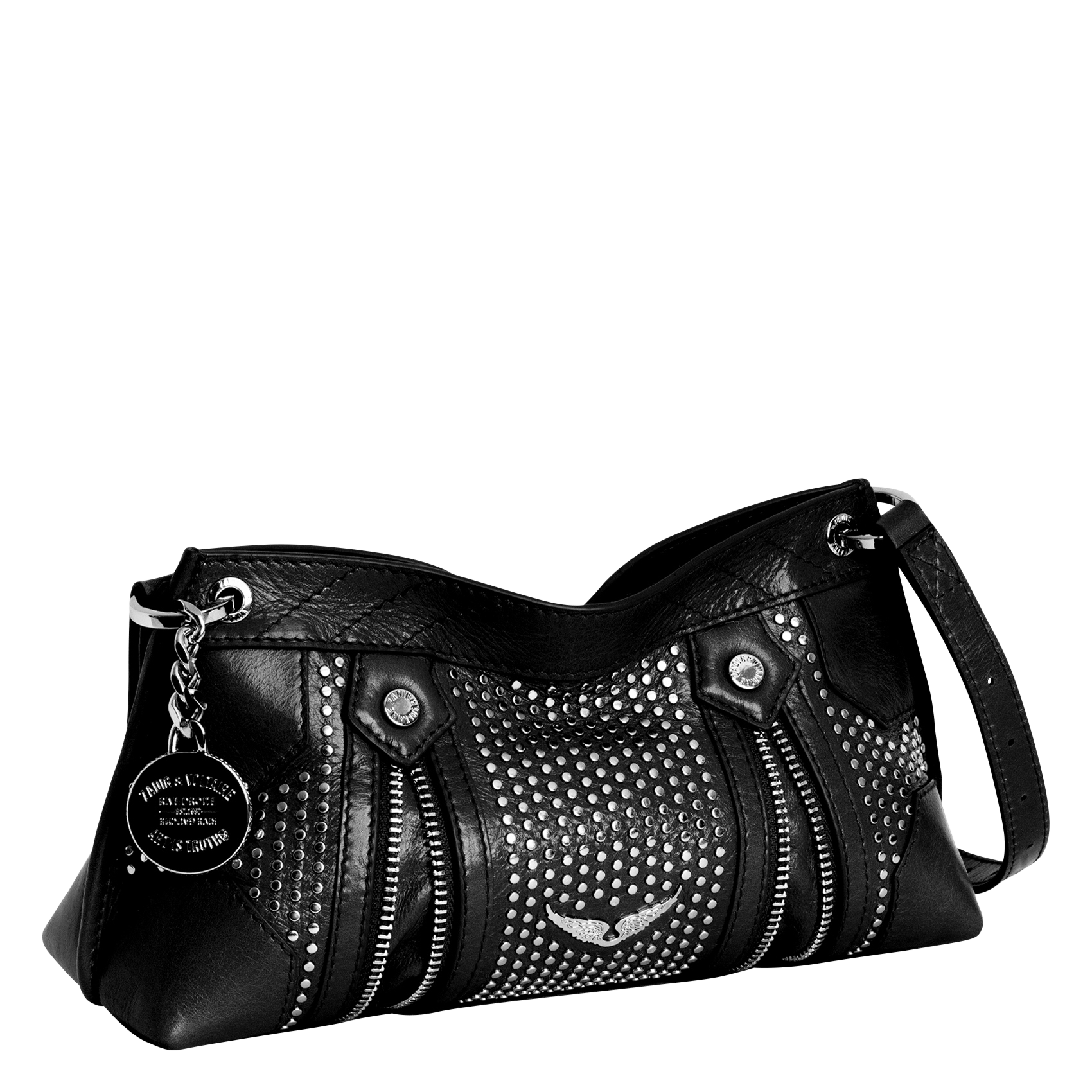 SUNNY MOOD - Sac bandoulière en cuir vernis | Noir