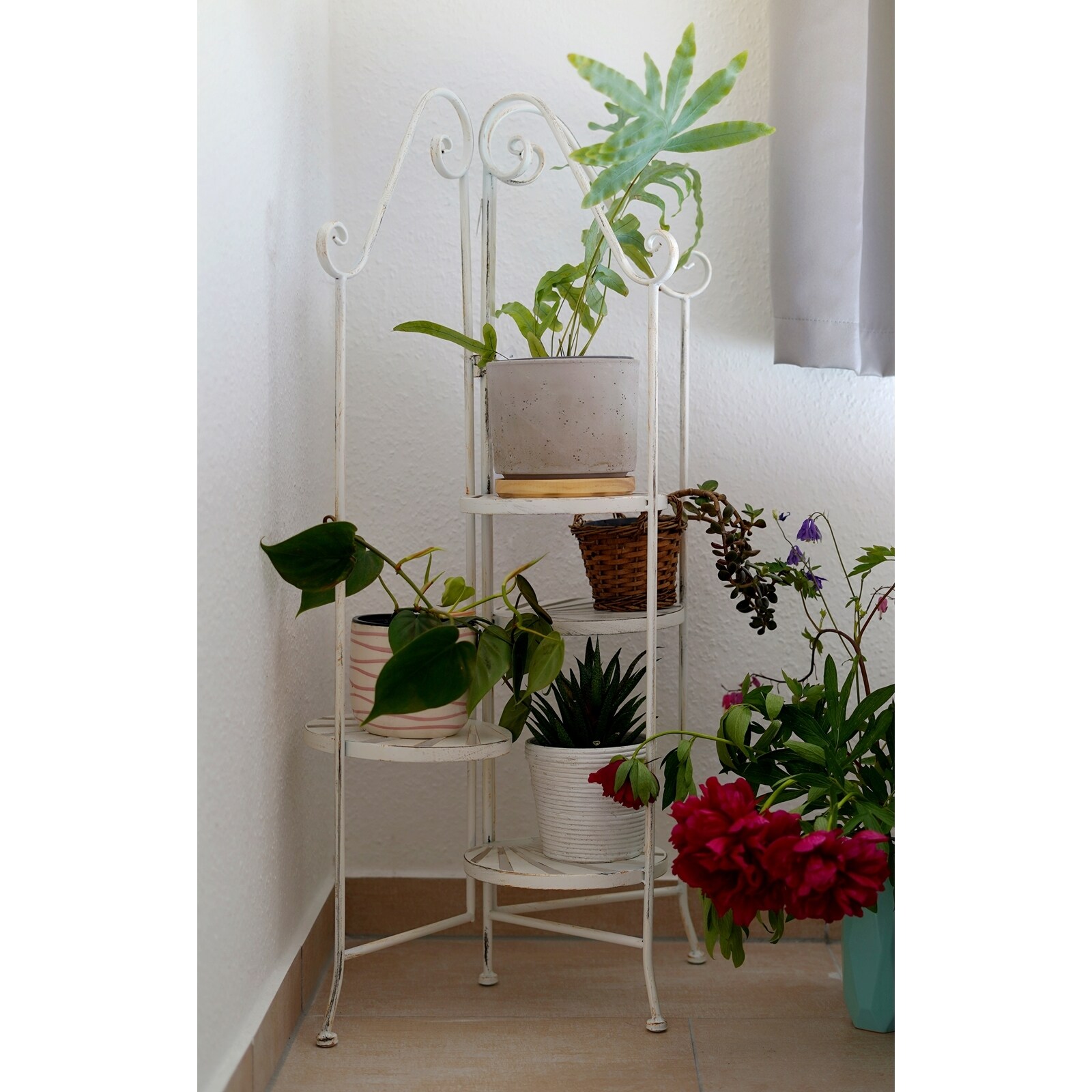 HTI-Living Pflanzenständer Blumentreppe 4 Ebenen Celia