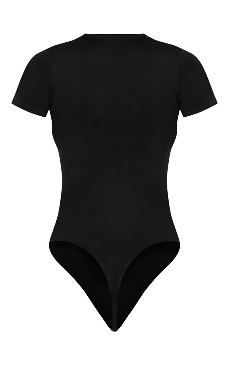 Noir Body Sans Coutures À Manches Courtes Petite