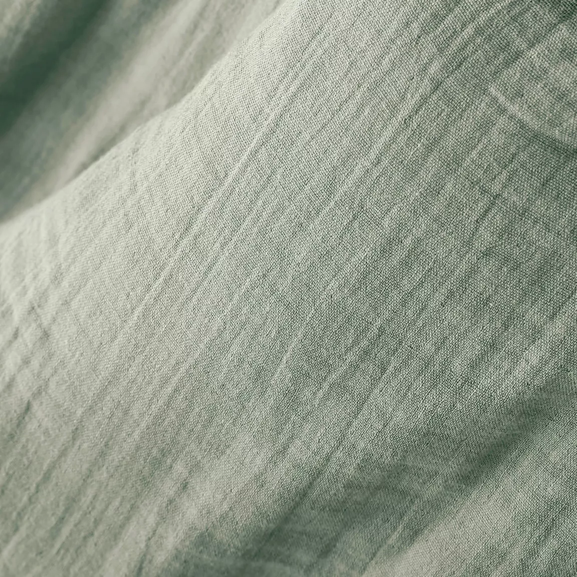 Drap housse gaze de coton (140 x 200 cm) Gaïa Vert eucalyptus