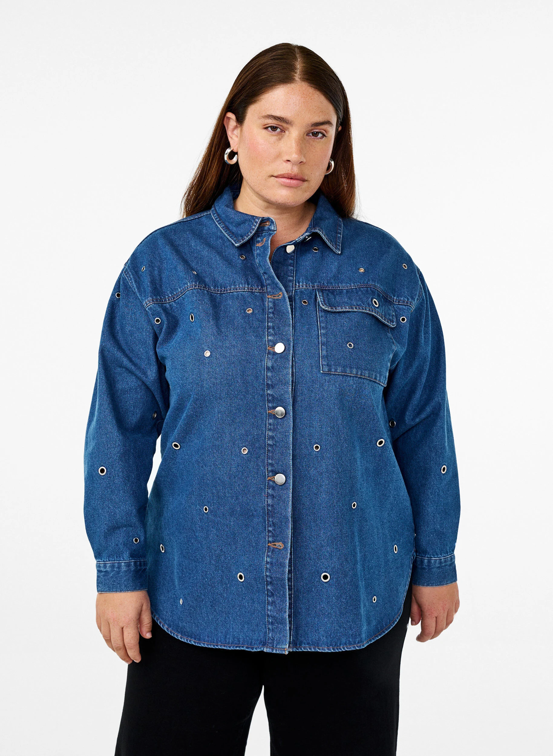 Denim skjorte med eyelets