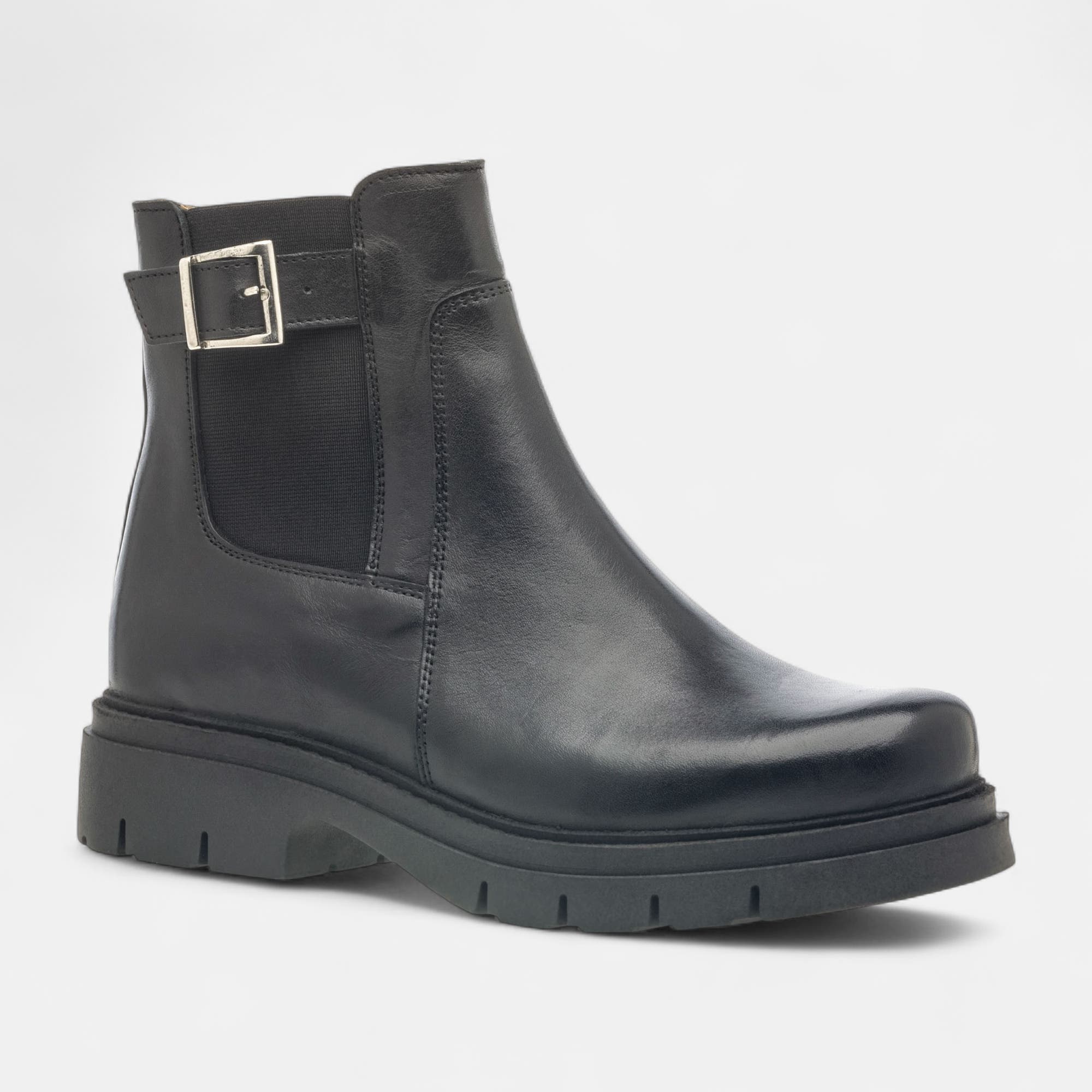 Boots Femme en cuir noir
