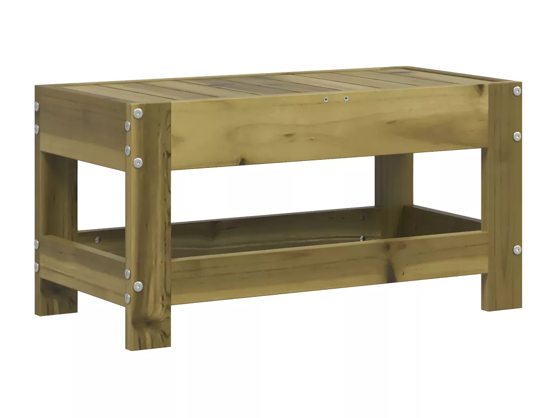 Repose-pied de jardin 62x30x32 cm bois de pin imprégné