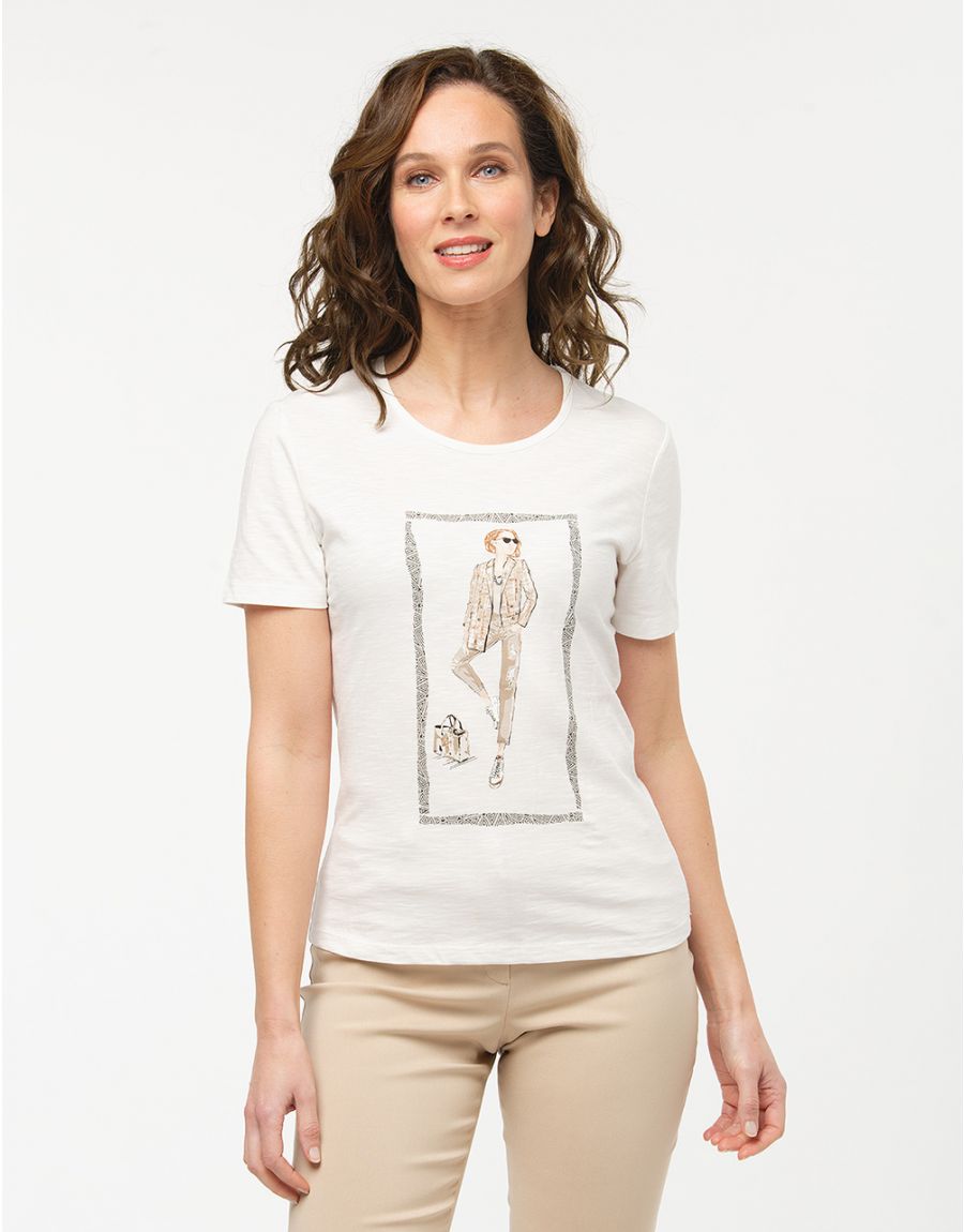 T-shirt blanc coton modal