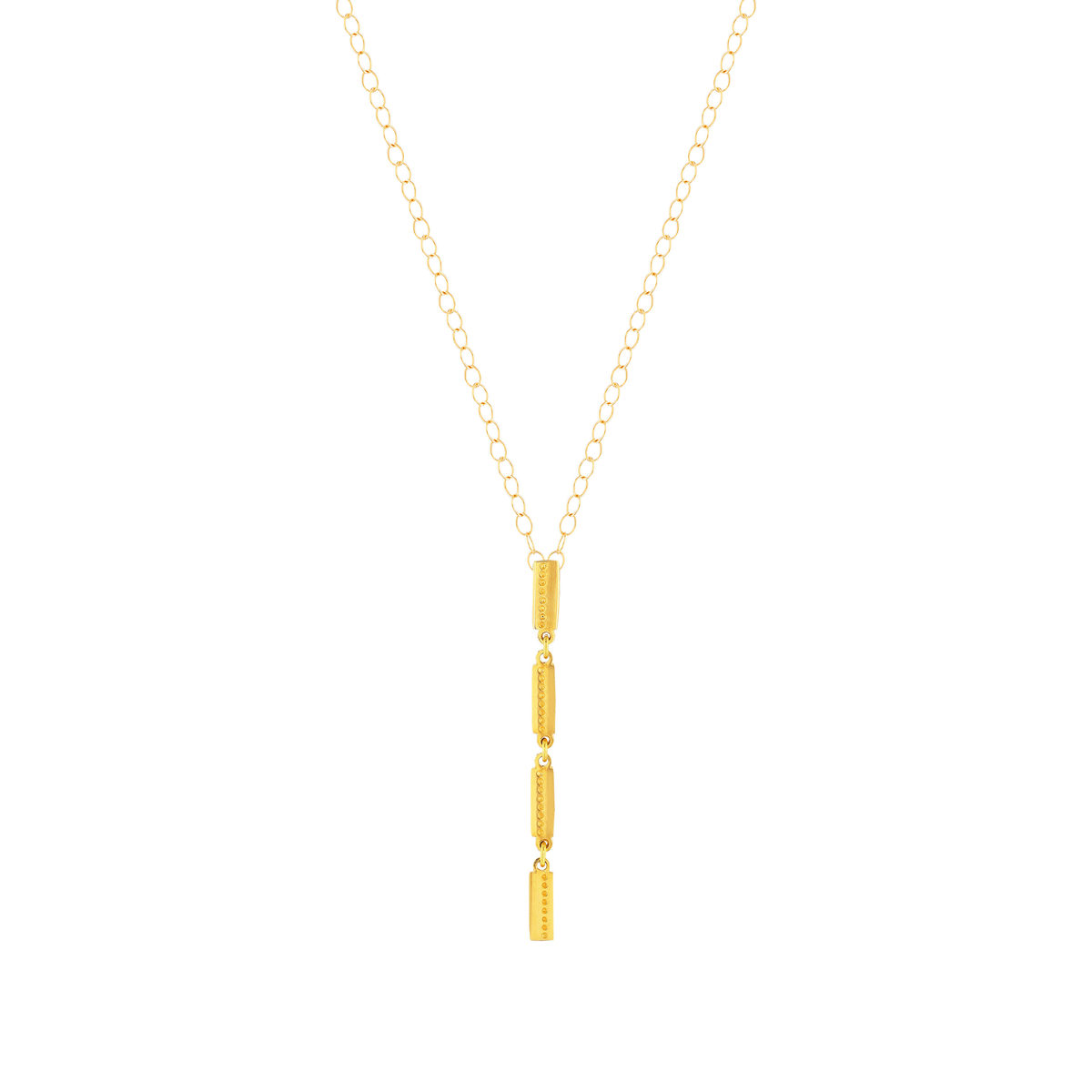 Collier or 750 jaune, motif perlé 45 cm