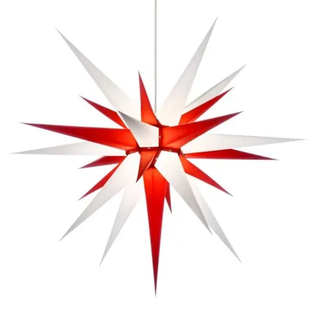 Herrnhuter Innenstern i8 weiß/rot, 80cm, ohne Kabel