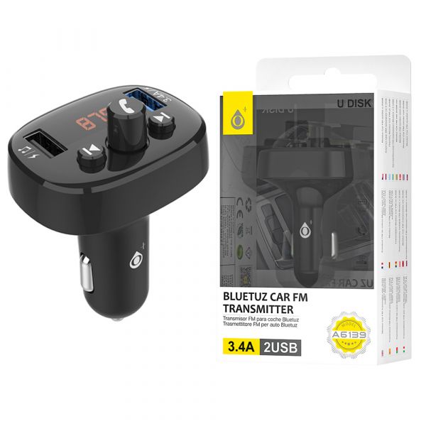 ONE PLUS Transmissor para carro ,3.4A Max, ONE PLUS A6139 PRETO - 8944870161398