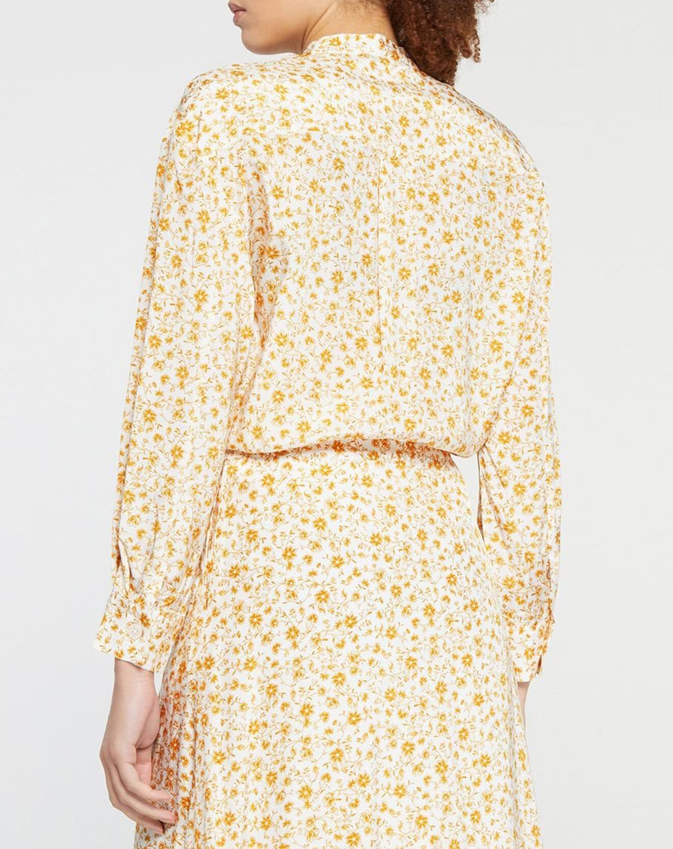 Jodhpur Blouse fluide Anita imprimé floral beige/jaune