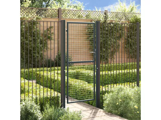 Portail en maille de jardin Acier galvanisé 100 x 250 cm Gris