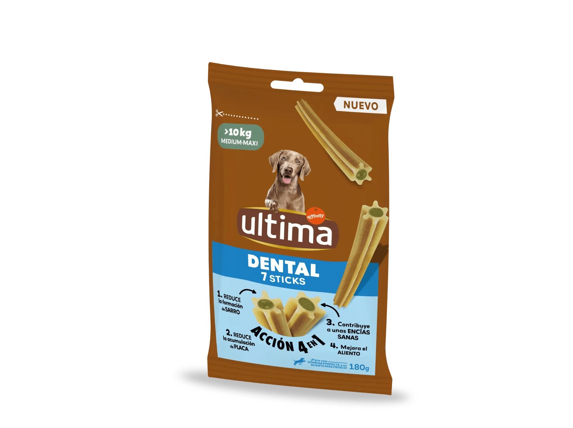 SNACK PARA CÃO ULTIMA MÉDIO / MAXI DENTAL STICKS 180G 7 UNIDADES