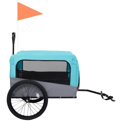 Reboque azul para bicicletas de animais de estimação