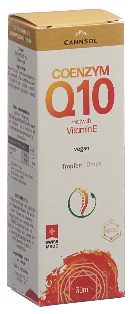CANNSOL Coenzym Q10 mit Vitamin E liq wasserlöslich optimale Bioverfügbarkeit Pip Fl 30 ml