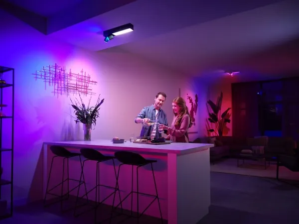Philips Hue White and Color ambiance Centris loftslampe med 2 spots, Intelligent lysspot, Bluetooth, Sort, LED, Metal, GU10