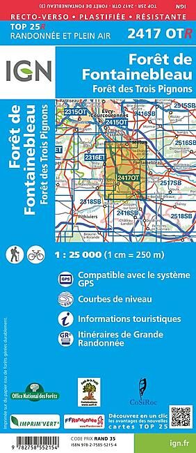 IGN - TOP25R 2417OTR F FONTAINEBLEAU 1 25 000