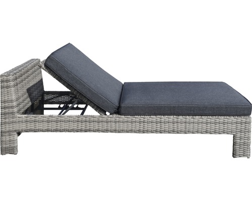 Garden Place Chicago 4-persoons tuinmeubelset, 4-delig, inclusief 2 bijzettafels (89 x 56 x 30 cm en 99 x 41 x 56 cm), grijs polyrotan, inclusief zitkussens