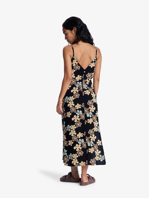 Stay Sunny Robe fluide à bretelles Noir Femme