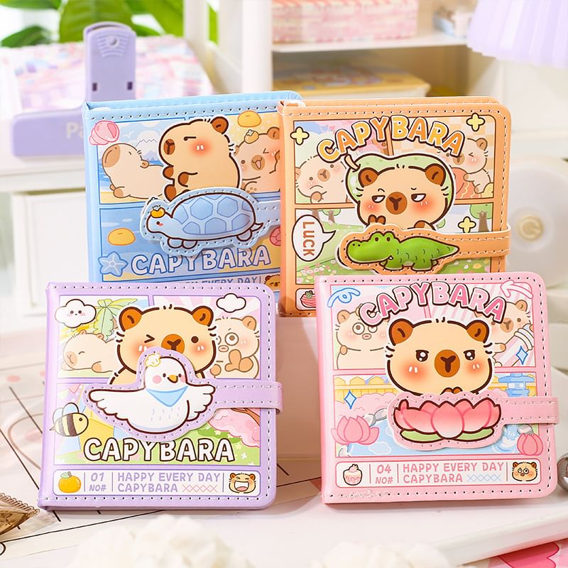 SASHI - Mini-notitieboekje met capibara kunstleren omslag
