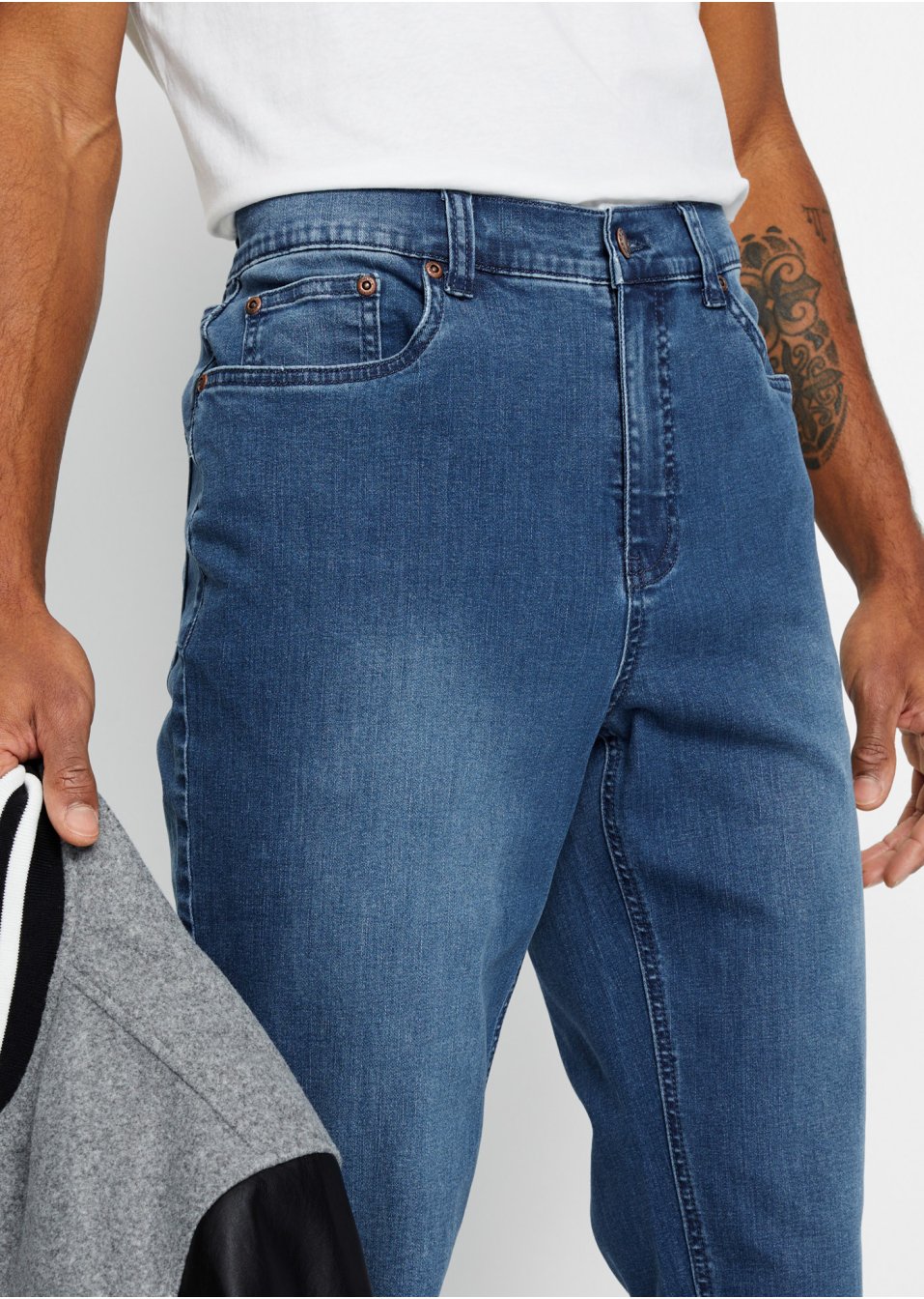 Jean Classic Fit en power stretch T400 confort pour le ventre, Tapered