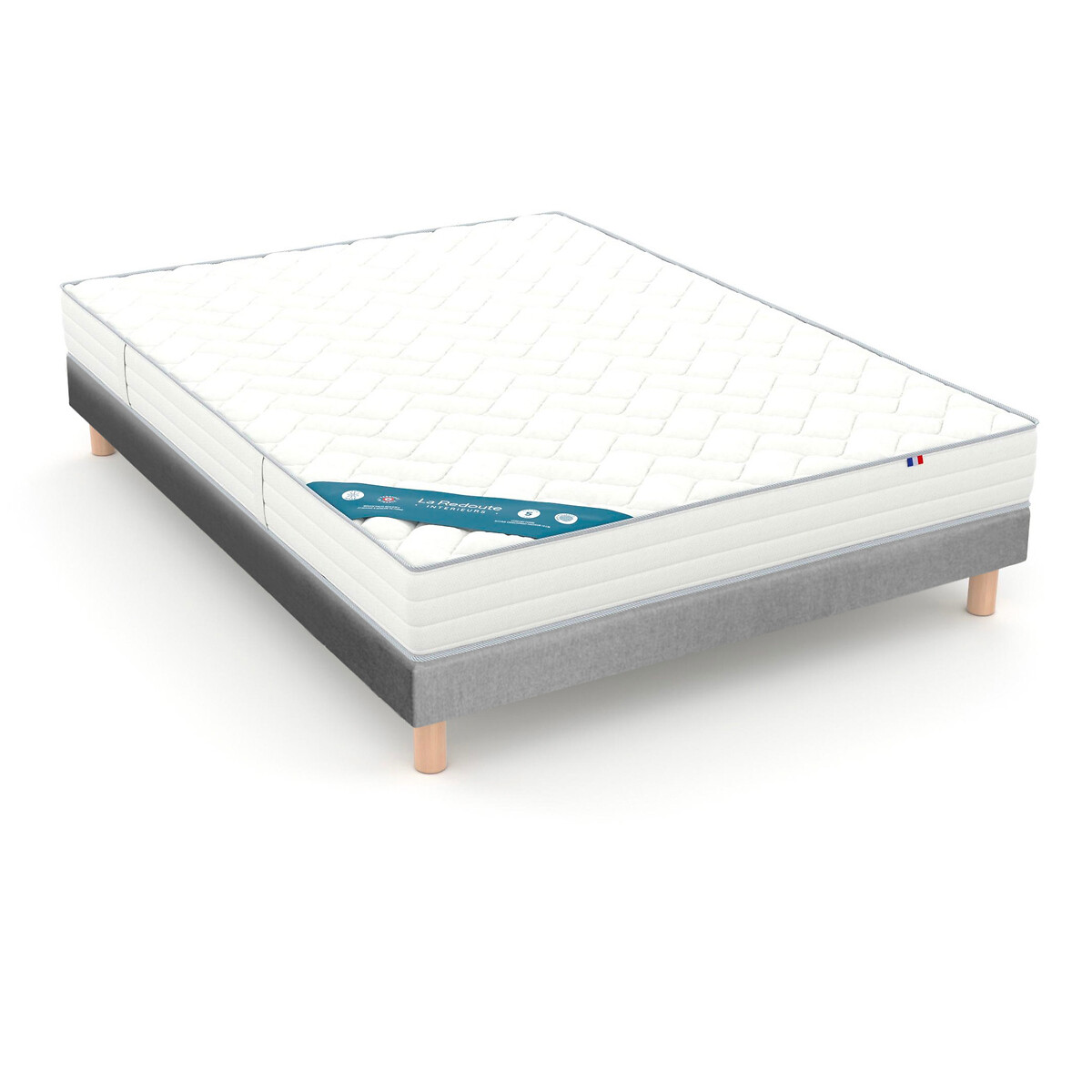 LA REDOUTE INTERIEURS<br>Conjunto de colchão de espuma firme de 19 cm + base de ripas