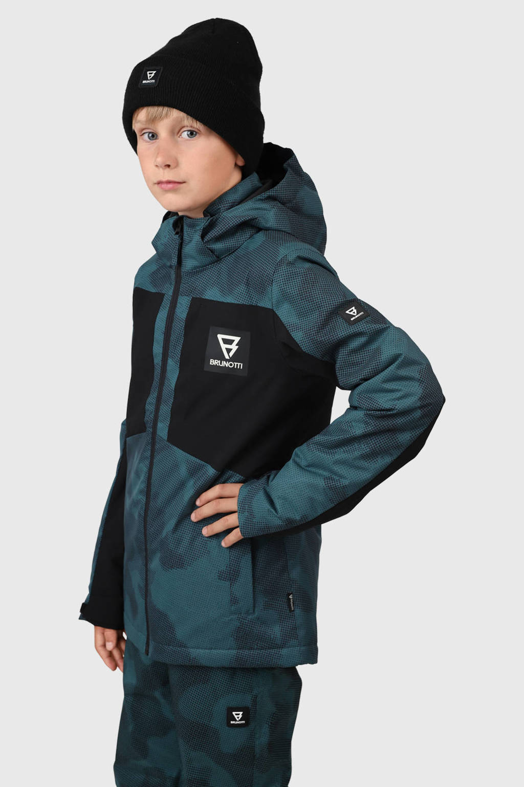 Brunotti ski-jack Aratiny-Gradient petrol/zwart