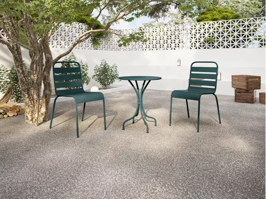 Table ronde de jardin D.60 cm en métal - Vert sapin - MIRMANDE de MYLIA