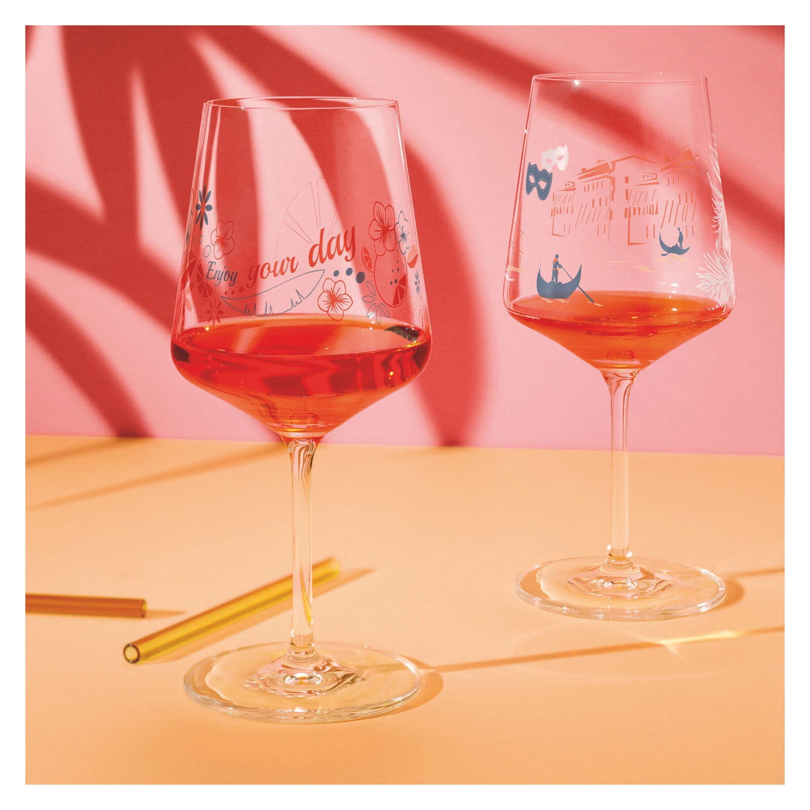 RITZENHOFF Aperitifglas SOMMERRAUSCH 4er Set Illustatrionen Kristallglas