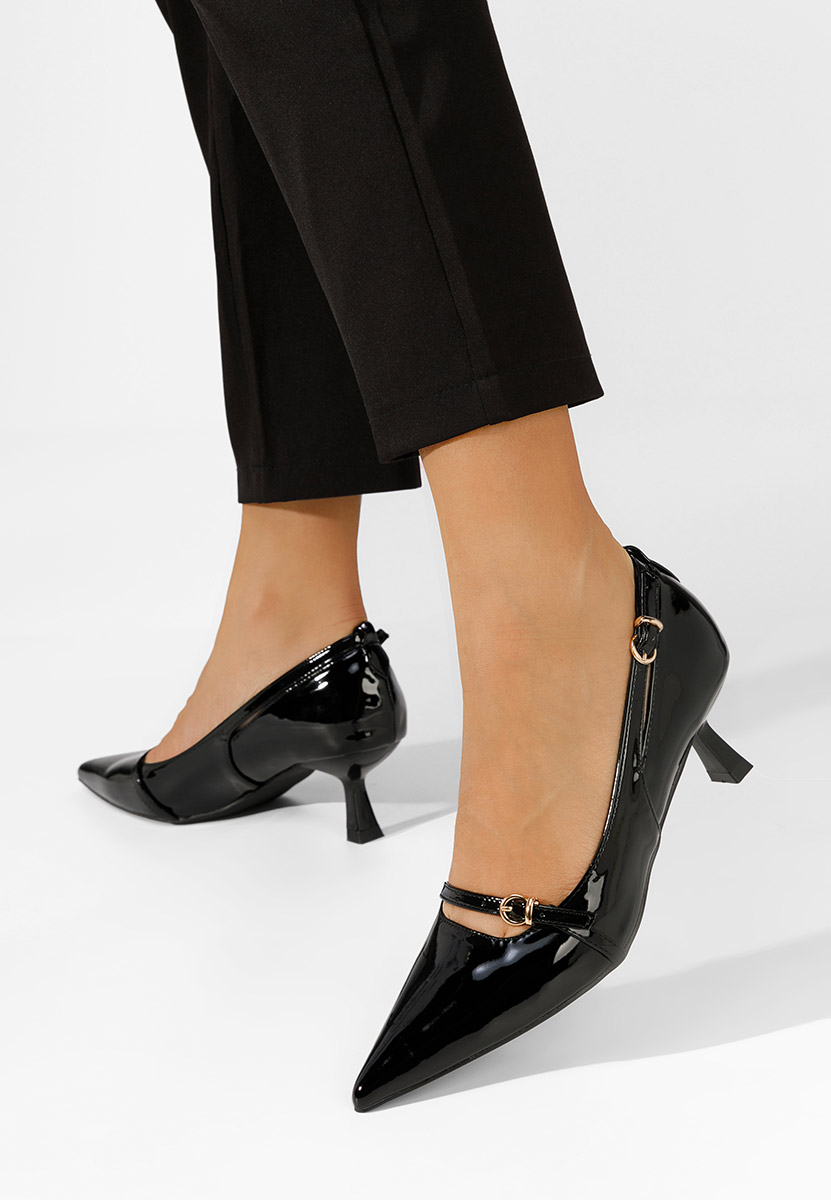 Chaussures stiletto à petit talon noirs Tosha