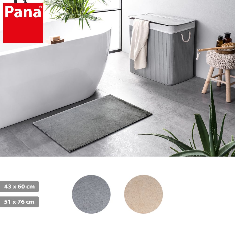 PANA® Badematte • Badteppich • WC Vorleger • in Hasenfelloptik • Duschvorleger • verschiedene Formen & Farben