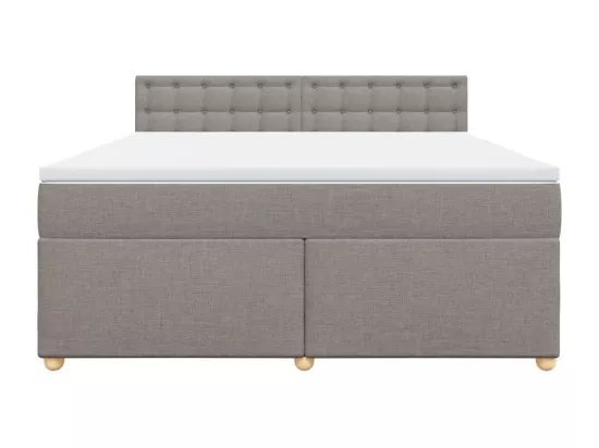 Sommier à lattes de lit avec matelas Taupe 180x200 cm Tissu