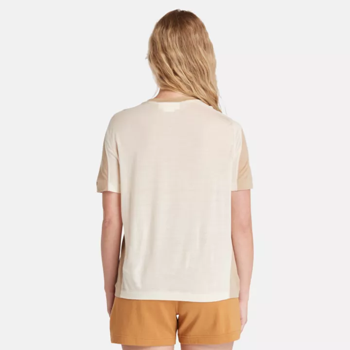 T-shirt Timberland x Icebreaker ZoneKnit en tricot de laine mérinos pour femme en beige