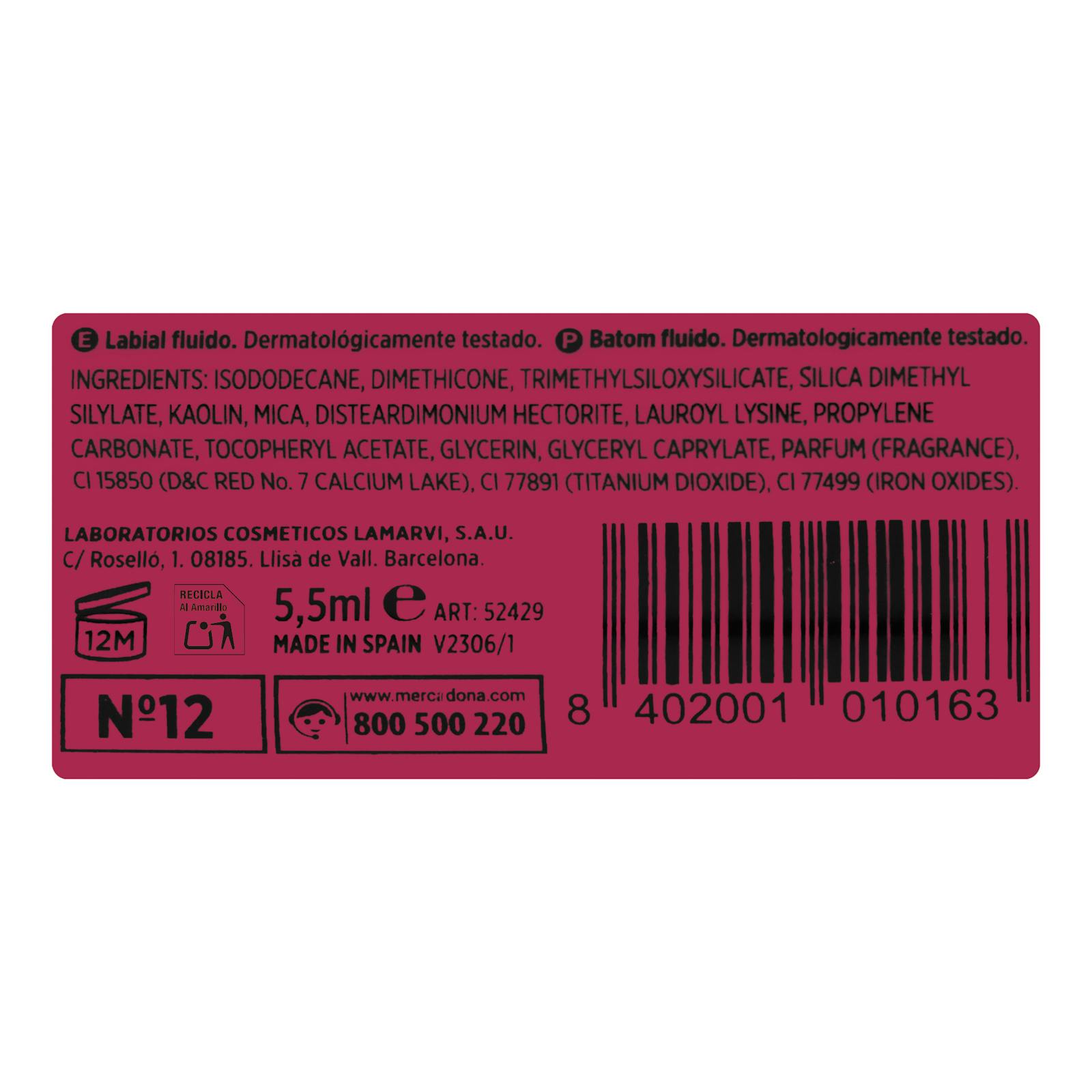 Rouge à lèvres fluide mat Deliplus 12 fuchsia