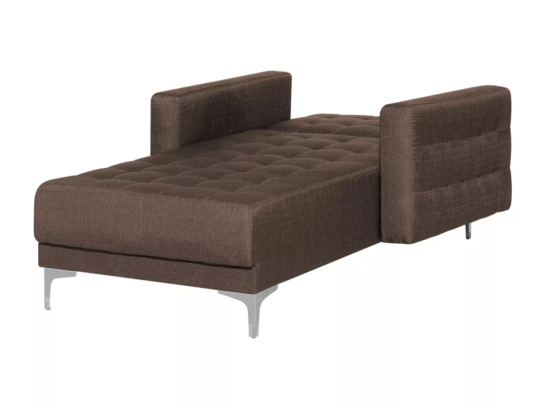 Chaise longue en tissu marron foncé ABERDEEN