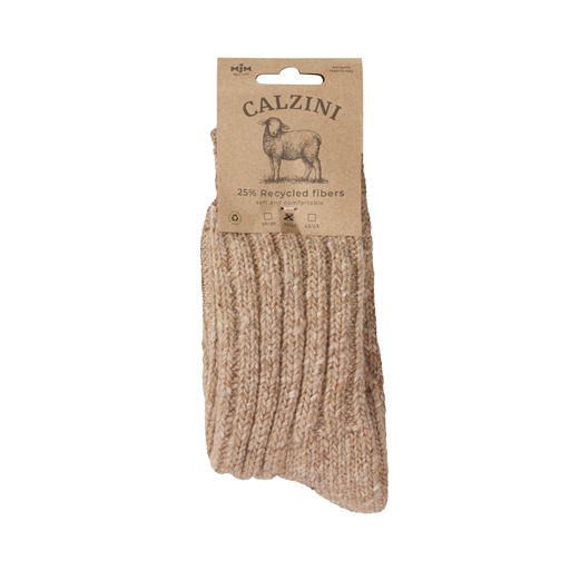 MJM Rib Soft 581 Wool Mix Sokker, Beige, 43-45