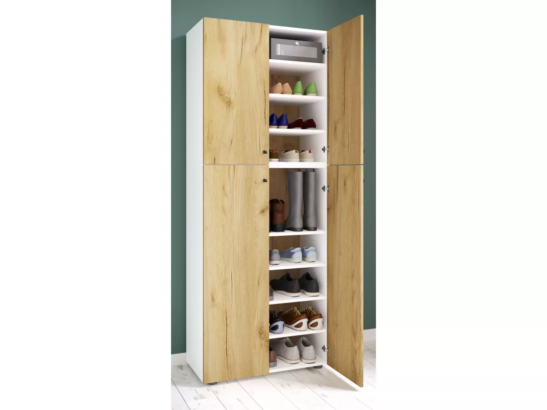 Bois XXL Grande armoire à chaussures Lona 9