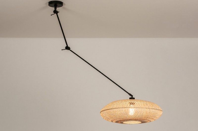 Lumidora - Hanglamp 31226 - Rotan - Zwart - Bruin - Naturel - E27 - ⌀ 50 cm