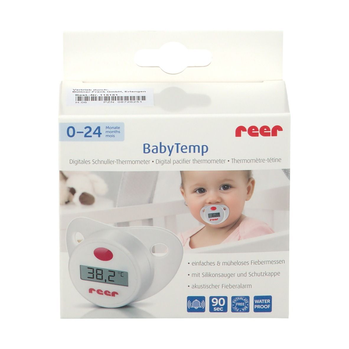 Baby-Frank® Thermometer-Sauger Silikon Gr. 1/2 0-18 Monate