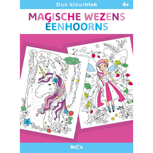 Uitgeverij ballon duo kleurblok magische wezens en eenhoorns