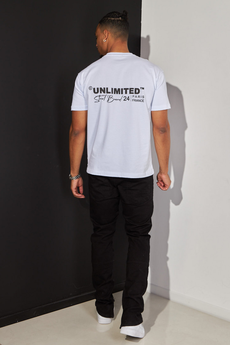 T-shirt large blanc à insciptions