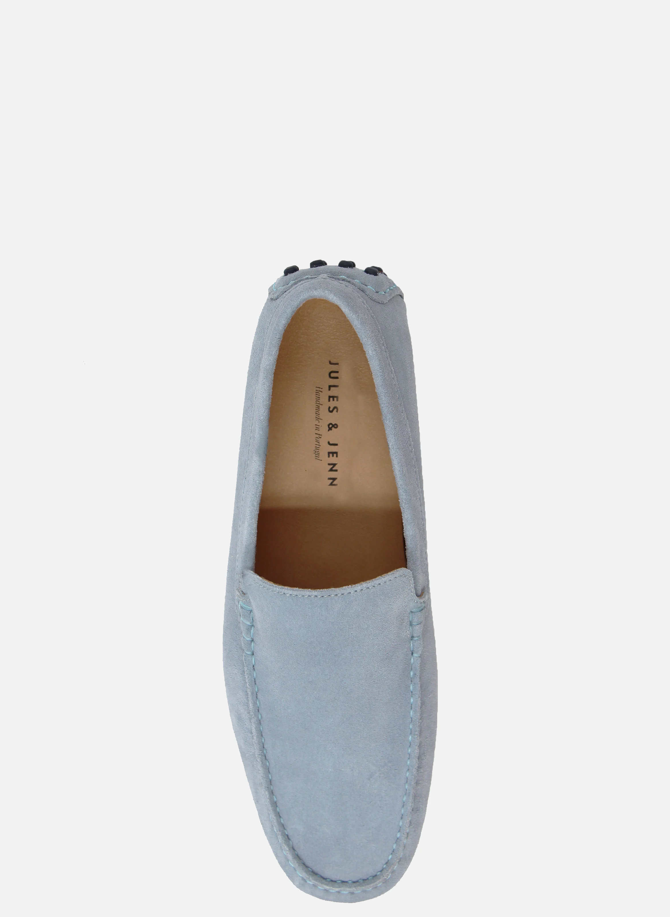 Mocassins picots doublés cuir daim | Bleu