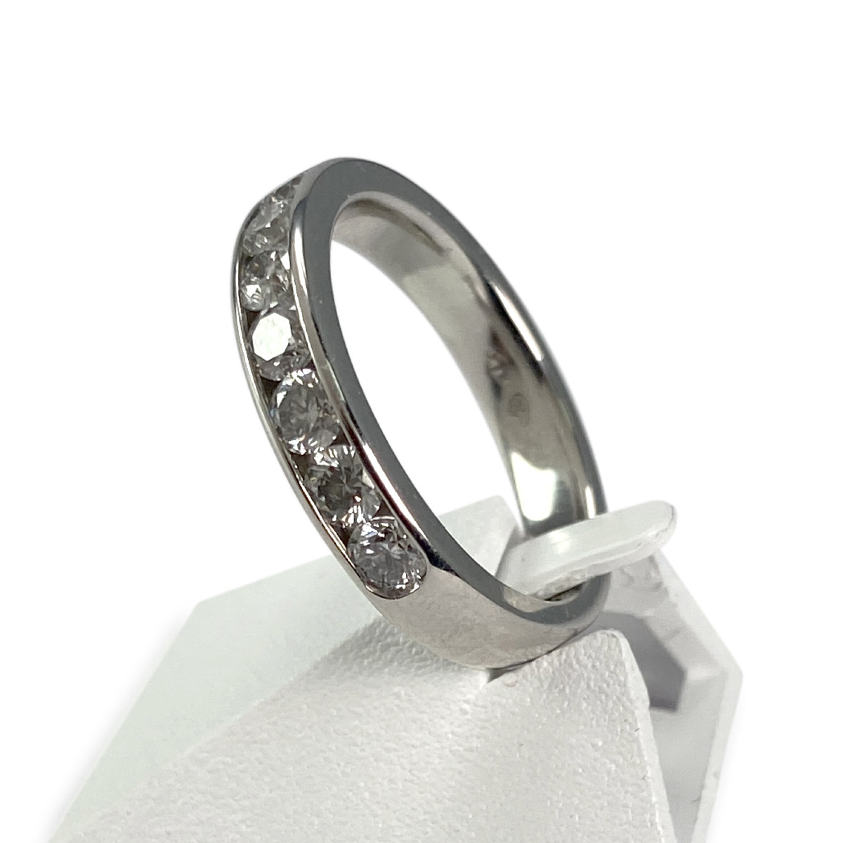 Bague d'occasion demi-tour or 750 blanc diamants