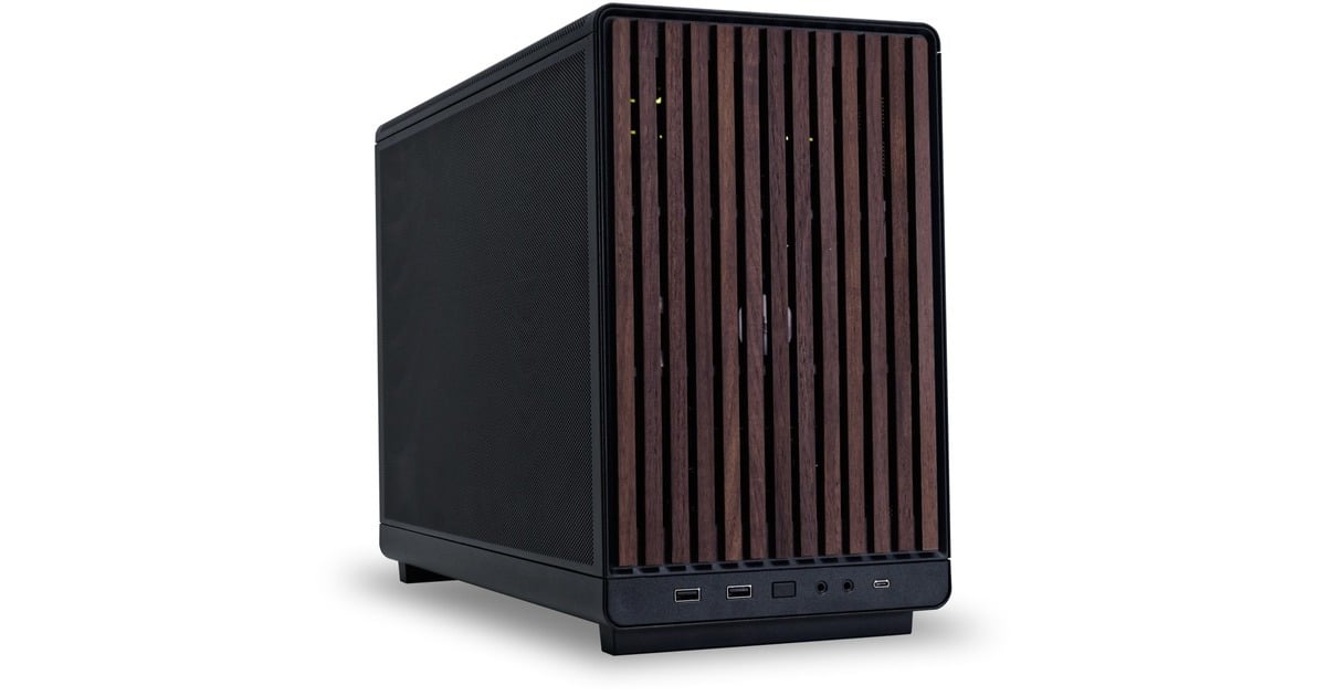 Lian LiA3-mATX Black (Wood Edition) midi tower behuizing  (Zwart/houtkleur | 2x USB-A | 1x USB-C)
