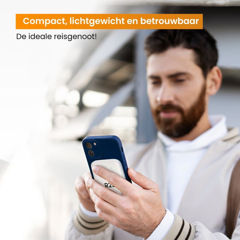R2B - Magsafe Powerbank - Wit - 10000 mAh - USB-C Output - 2 tot 4 keer opladen